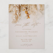 Budget Boho Fall Blume Hochzeit speichern Datum (Vorderseite)