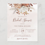 Budget Boho Fall Floral Bridal Dusche Einladung (Vorderseite)