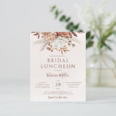 Budget Boho Fall Floral Bridal Luncheon Einladung (Stehend Vorderseite)