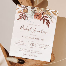 Budget Boho Fall Floral Bridal Luncheon Einladung