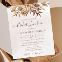 Budget Boho Fall Floral Bridal Luncheon Einladung