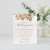 Budget Boho Fall Floral Bridal Luncheon Einladung (Stehend Vorderseite)