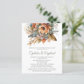 Budget Boho Fall Florals Sage Bohemisch Wedding (Stehend Vorderseite)