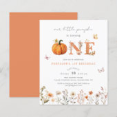 Budget Boho Fall Pumpkin Wildblume 1. Geburtstag (Vorne/Hinten)