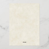 Budget Boho Feathers Hochzeit Folieneinladung (Rückseite)