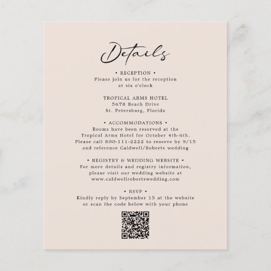 Budget Boho Floral All in One Calligraphy Wedding (Rückseite)