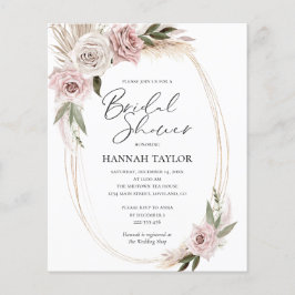 Budget Boho Floral Brautparty Einladung