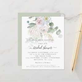 Budget Boho Floral Eucalyptus Brautparty Einladung
