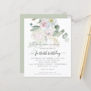 Budget Boho Floral Eukalyptus 40. Geburtstag Einla