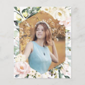 Budget Boho Floral Foto Sweet 16 Einladung (Rückseite)