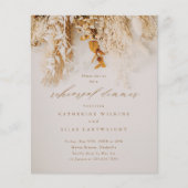 Budget Boho Floral Probe Dinner Einladung (Vorderseite)