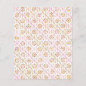 Budget Boho Floral Rose Rosa Kinderdusche Einladun (Rückseite)