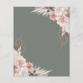 Budget Boho Floral Sage Green Hochzeit Einladung (Rückseite)