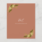 Budget Boho Floral Terracotta Hochzeit Einladung (Rückseite)