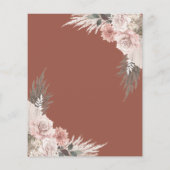 Budget Boho Floral Terracotta Hochzeit Einladung (Rückseite)