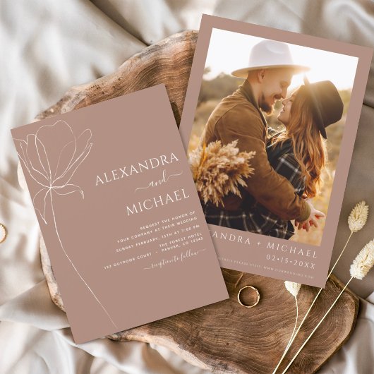 Budget Boho Floral Wedding Einladungen Flyer