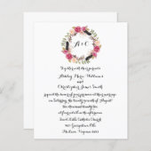 Budget Boho Floral Wedding Invitation Greenery (Vorne/Hinten)