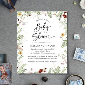 Budget Boho Florals Baby Dusche Einladung