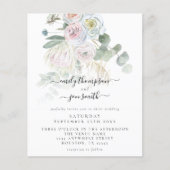 Budget Boho Florals Eucalyptus Wedding Einladung (Vorderseite)