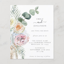 Budget Boho Florals Eucalyptus Wedding Einladung