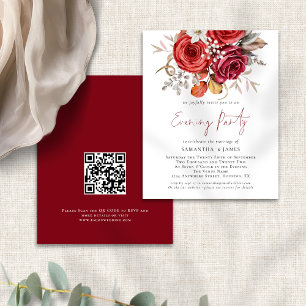Budget Boho Florals QR Code Wedding Abend Party