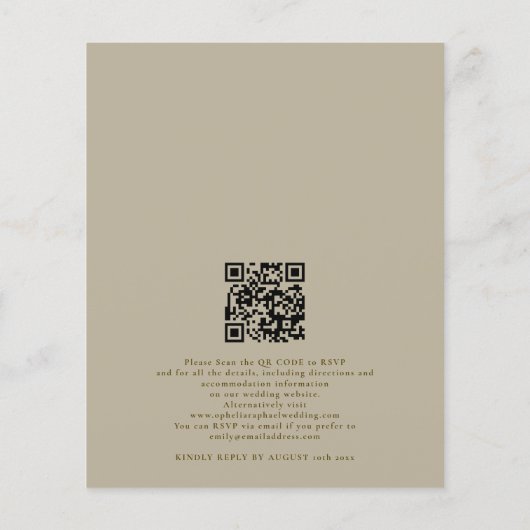 Budget Boho Foliage und Wein Bohemische Hochzeit (Rückseite)