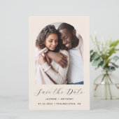 Budget Boho Foto Arch Beige Save the Date (Stehend Vorderseite)