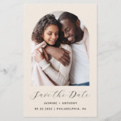 Budget Boho Foto Arch Beige Save the Date (Vorderseite)