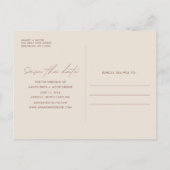 Budget Boho Foto Wedding Save the Date Ankündigungspostkarte (Rückseite)