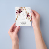 Budget Boho Frame Pink Pampas Grass Floral Hochzei Flyer (Gruppe)