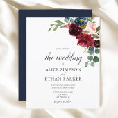 Budget Boho Garden Burgundy Blue Flowers Wedding