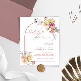 Budget Boho Garden Rose Bridal Dusche Einladung