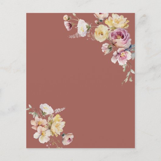 Budget Boho Garden Rose Einladung (Rückseite)