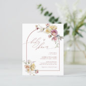 Budget Boho Garden Rose Kinderdusche Einladung (Stehend Vorderseite)