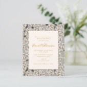 Budget Boho Gray Gold Floral Baby Dusche (Stehend Vorderseite)