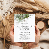 Budget Boho Greenery Baby Shower Einladungspostkarte