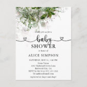 Budget Boho Greenery Baby Shower Einladungspostkarte (Vorderseite)