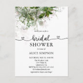 Budget Boho Greenery Heart Script Brautparty Einladungspostkarte (Vorderseite)