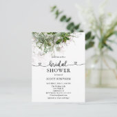 Budget Boho Greenery Heart Script Brautparty Einladungspostkarte (Stehend Vorderseite)