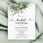 Budget Boho Greenery Heart Script Brautparty Einladungspostkarte<br><div class="desc">Postcard boho Braudusche Einladung mit grünen Blätter und einem niedlichen Drehbuch mit Herzen.</div>
