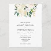 Budget Boho Greenery neutrale Blume Hochzeit Einladungspostkarte (Vorderseite)