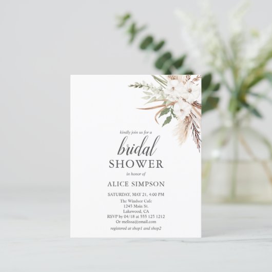 Budget Boho Greenery Pampa Grass Brautparty (Stehend Vorderseite)