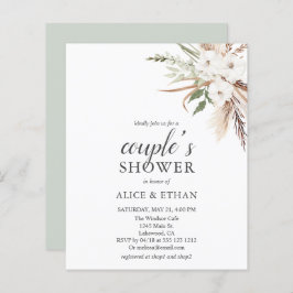 Budget Boho Greenery Pampa Grass Couples Dusche