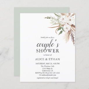 Budget Boho Greenery Pampa Grass Couples Dusche