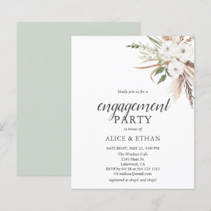 Budget Boho Greenery Pampa Grass Engagement Partei