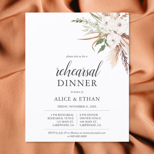 Budget Boho Greenery Pampa Grass Probe Dinner