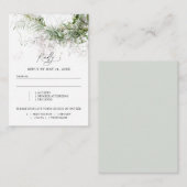 Budget Boho Greenery Wedding RSVP Mitteilungskarte (Vorne/Hinten)