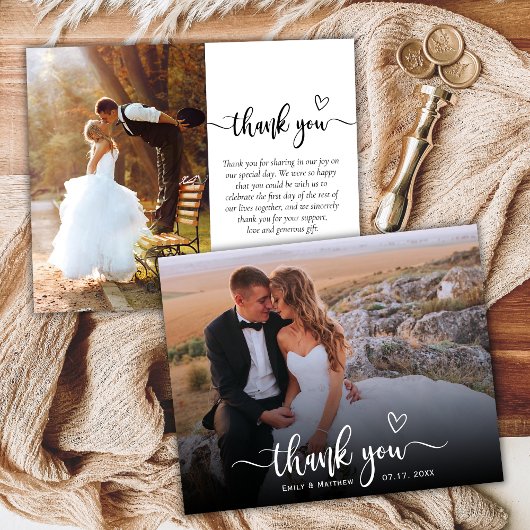 Budget Boho Heart Script 2 Foto Wedding Vielen Dan