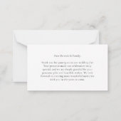 Budget Boho Heart Script Wedding Thank You Mitteilungskarte (Rückseite)