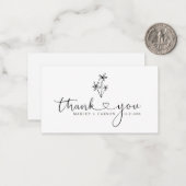 Budget Boho Heart Script Wedding Thank You Mitteilungskarte (Vorderseite/Rückseite Beispiel)